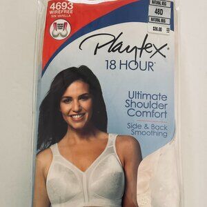 PLAYTEX  Women's 18 Hour Tagless Wirefree Bra NIP Size 48D